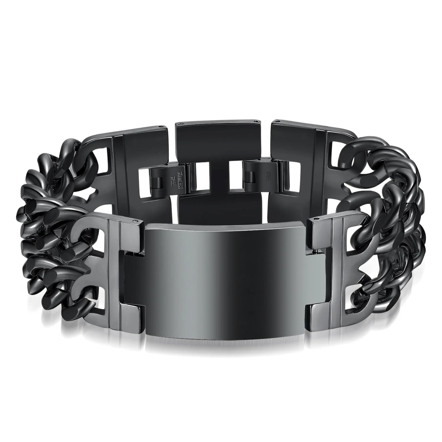 HNSP 24MM Breite 316L Edelstahl Kubanischen Kette Kreuz Armband Für Männer Schmuck Männliche Hand Kette Wrap Armbänder Punk zubehör