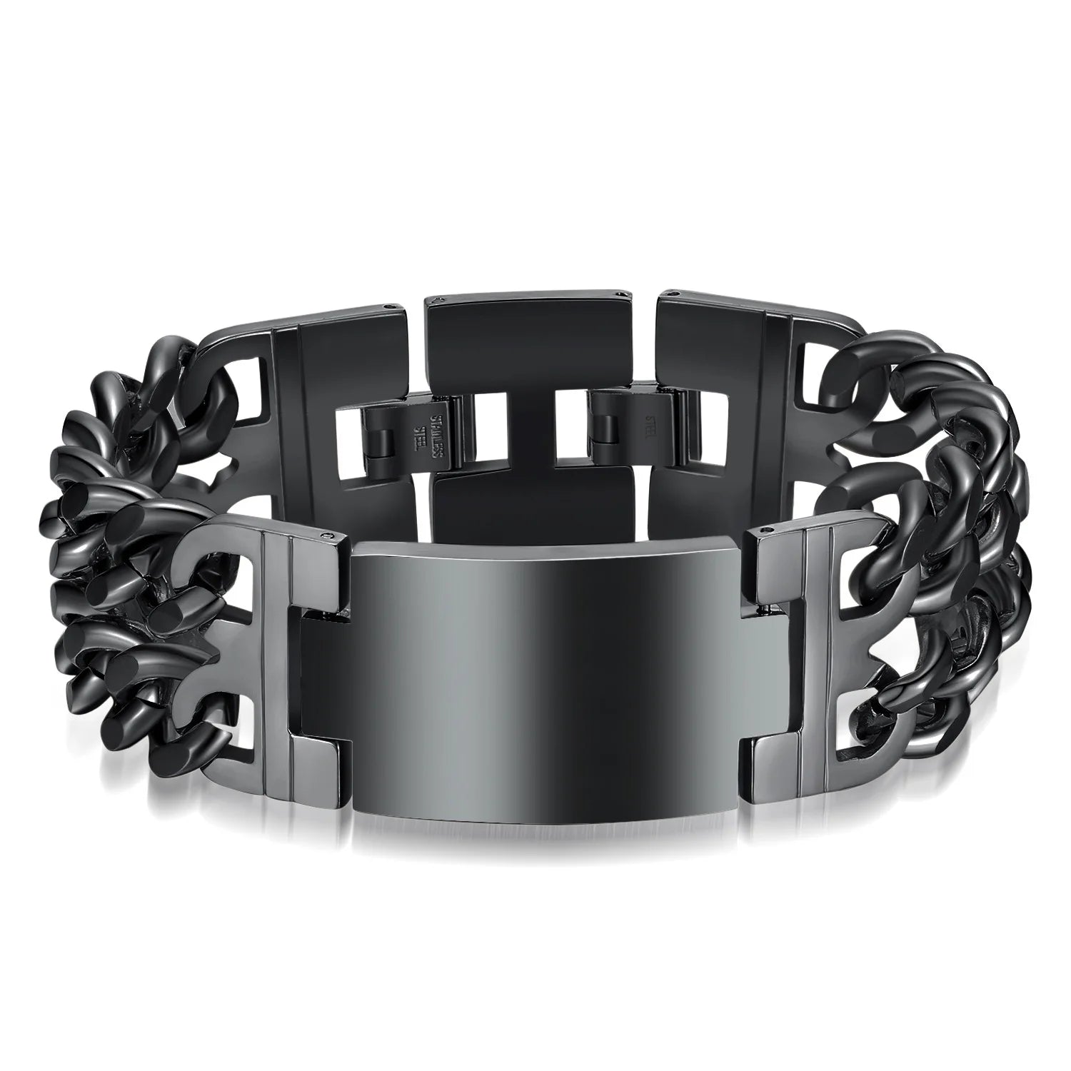 HNSP 24MM Breite 316L Edelstahl Kubanischen Kette Kreuz Armband Für Männer Schmuck Männliche Hand Kette Wrap Armbänder Punk zubehör
