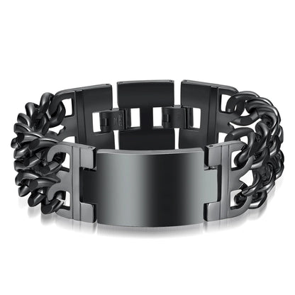 HNSP 24MM Breite 316L Edelstahl Kubanischen Kette Kreuz Armband Für Männer Schmuck Männliche Hand Kette Wrap Armbänder Punk zubehör