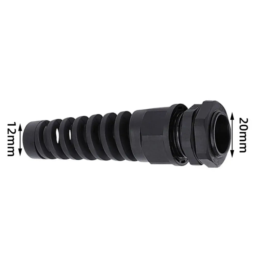 2 Stück schwarz wasserdichte Kabel verschraubung Anti-Biegung pg7 Kunststoff verbindung m12 m16 m20 Nylon torsion sichere Verbindung pg9 Kabel befestigungs verschraubungen