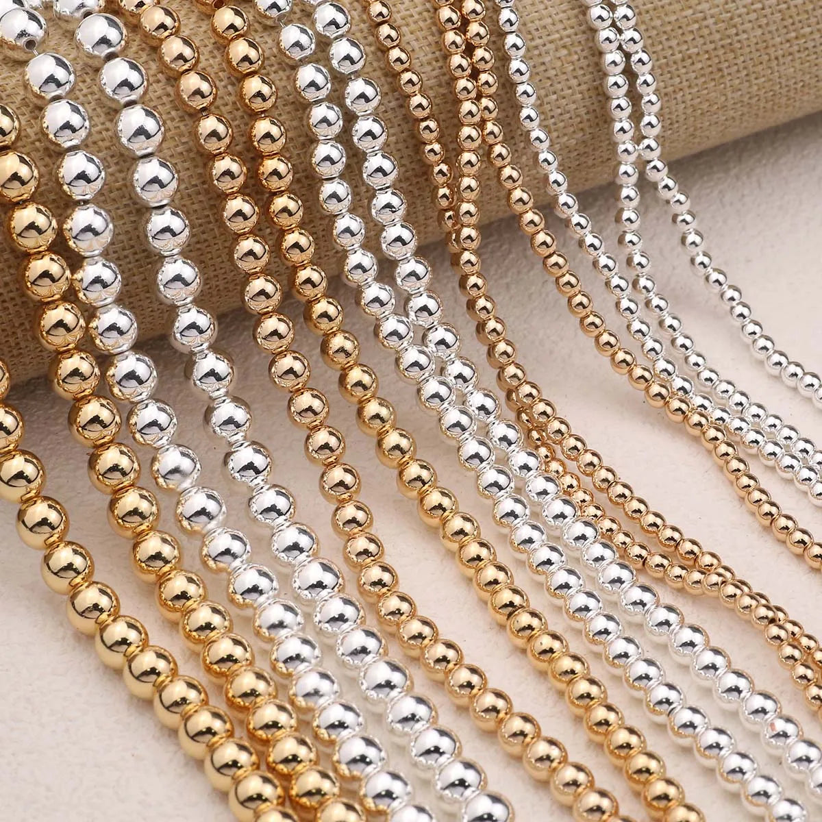 Natürliche Hämatit Stein KC Gold/Silber Farbe Überzogene Perlen Runde Lose Perlen Für Schmuck Machen DIY Armbänder Halskette Zubehör