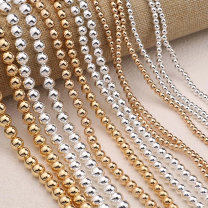 Natürliche Hämatit Stein KC Gold/Silber Farbe Überzogene Perlen Runde Lose Perlen Für Schmuck Machen DIY Armbänder Halskette Zubehör
