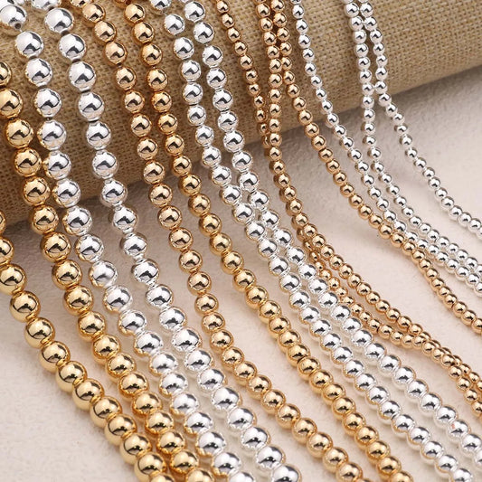 Natürliche Hämatit Stein KC Gold/Silber Farbe Überzogene Perlen Runde Lose Perlen Für Schmuck Machen DIY Armbänder Halskette Zubehör