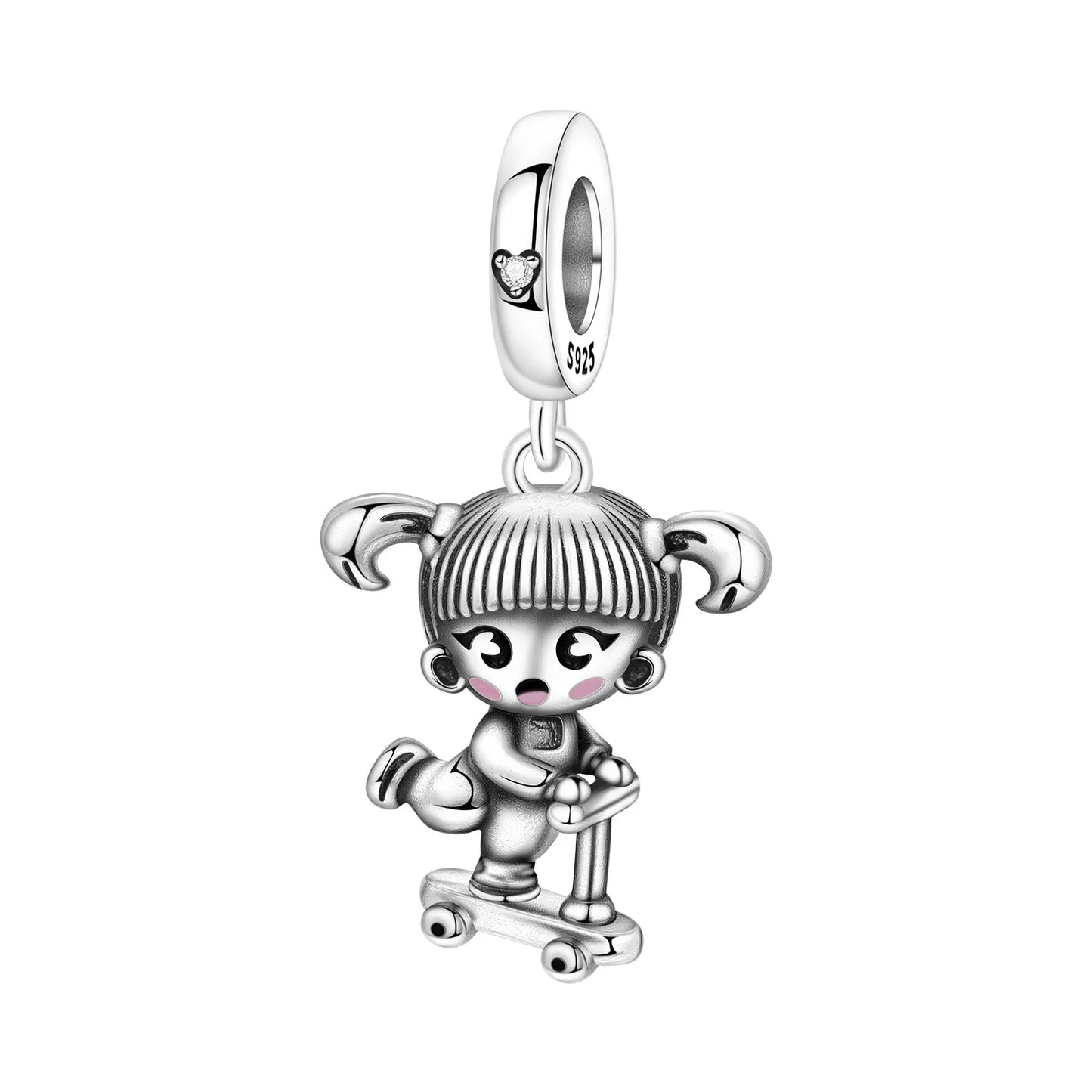 Funkelnde Edelsteinperlen aus 925er-Sterlingsilber mit eingelegten Edelsteinen und baumelnder Charm mit unendlichem Knoten, passend für Schlangenarmband, Boutique-Halskette, schönes Geschenk