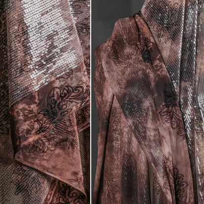 Batik-Baumwollstoff, pflanzlich gefärbte Pailletten, elastischer Basismantel, Kleid, Kleidung, Designer-Stoff für DIY-Schaukelmaterial
