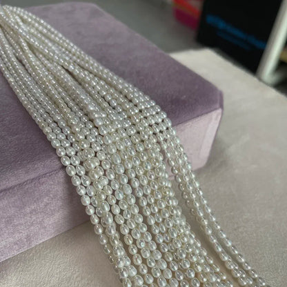 3-4mm AAA Natürliche Süßwasser Weiße Perle Reis Form Perle Weihnachten Geschenk für Frauen Schmuck Machen DIY Halskette armband Zubehör