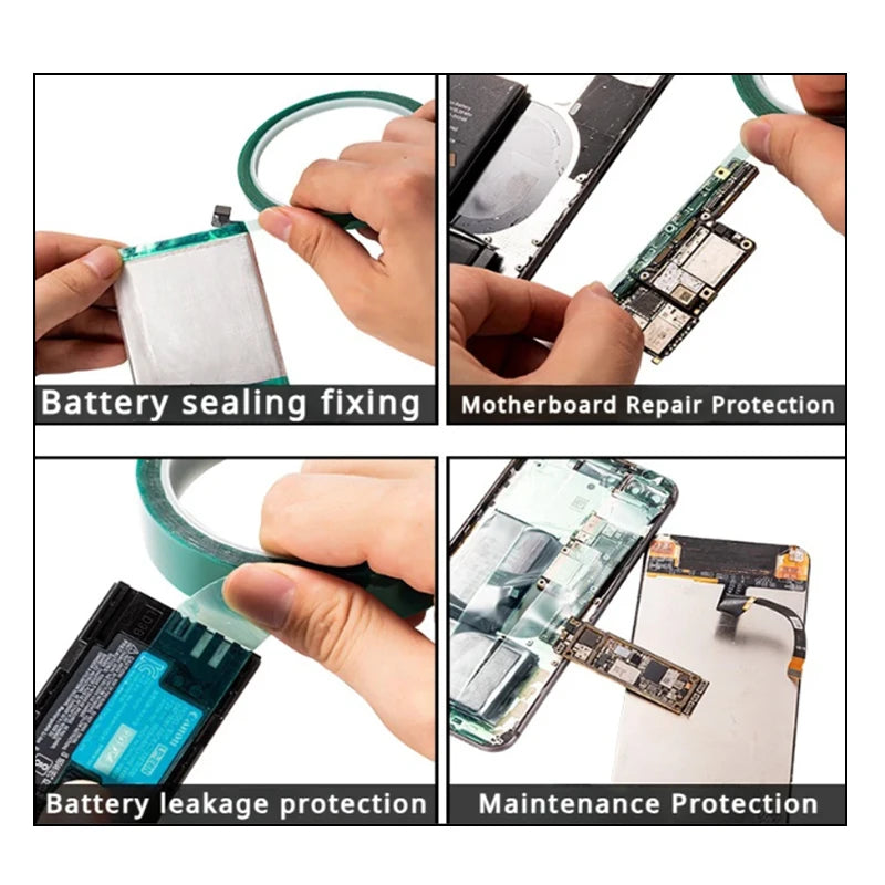 33 m/Rolle PET-Folienband, Hochtemperatur-PCB-Löten, SMT-Beschichtung, Abschirmung, hitzebeständiger Isolierschutz, grüne, spurlose Bänder
