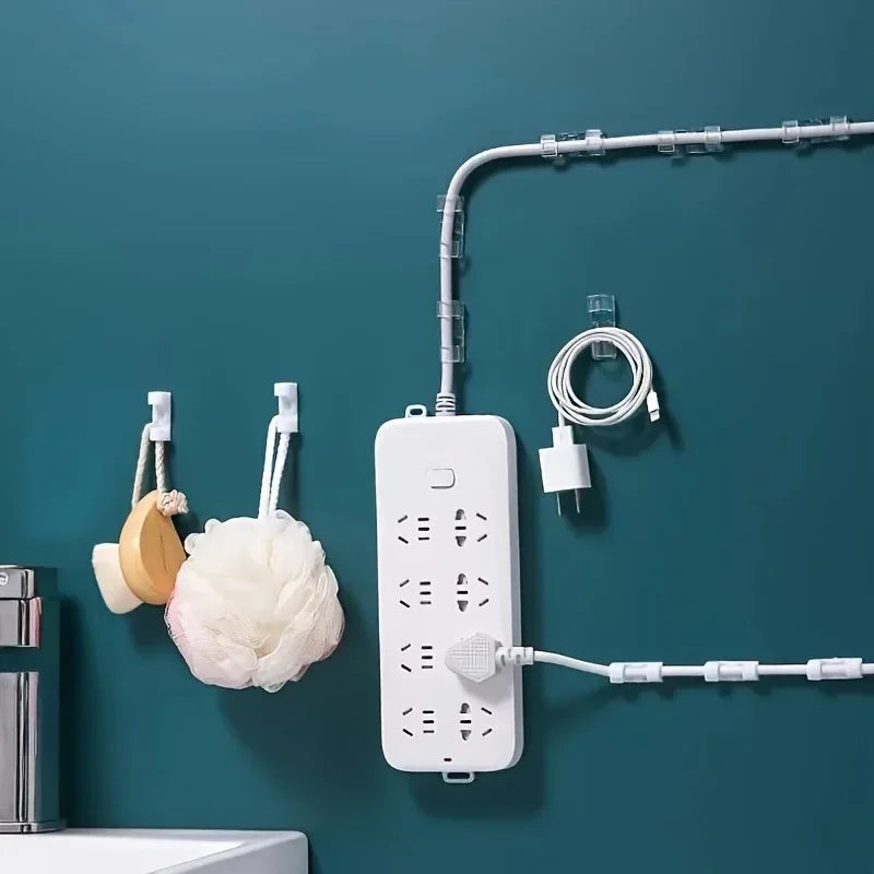 100 Stück Transparente Klebende Kabelclips Ohne Bohren Kabelorganisator für Zuhause Kabelbinder Schnallenhalter Büro Elektronik Kabelmanagement