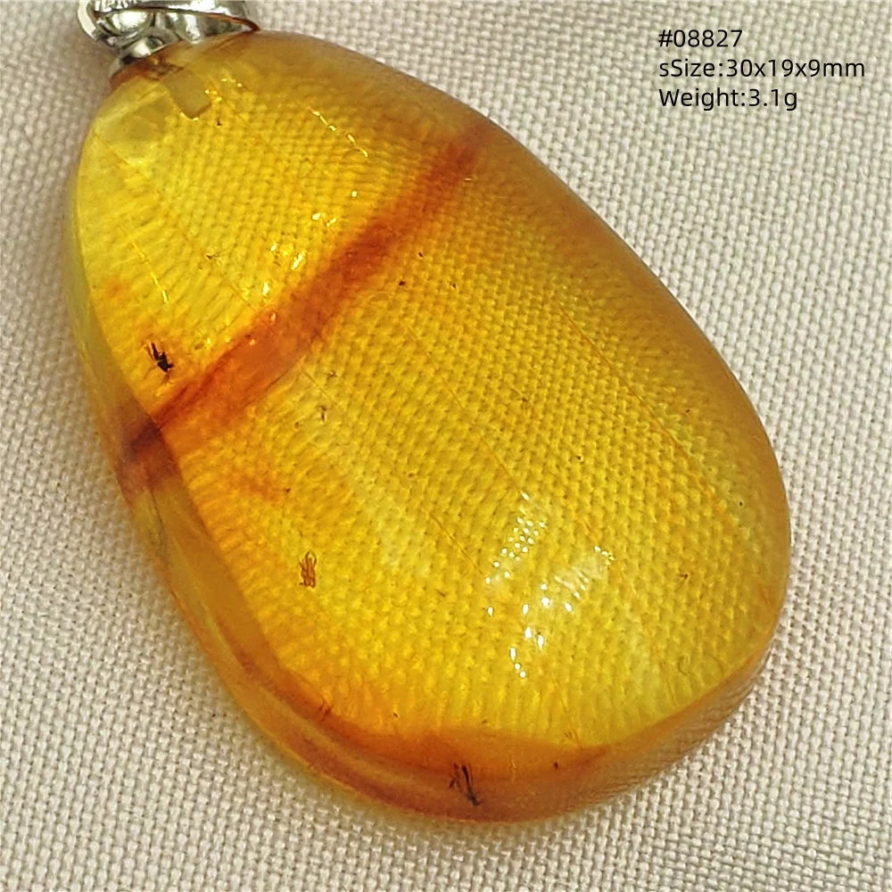 Natürlicher Bernstein-Anhänger Blumenförmiger Gelber Baltischer Bernstein Damen Herren Schmuck Reiki-Stein Burma AAAAAAA