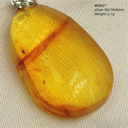 Natürlicher Bernstein-Anhänger Blumenförmiger Gelber Baltischer Bernstein Damen Herren Schmuck Reiki-Stein Burma AAAAAAA