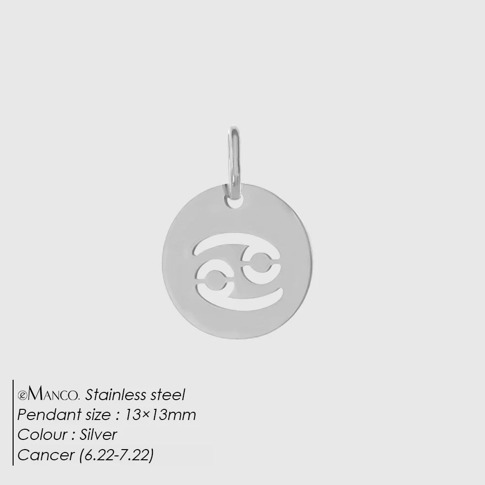 eManco Edelstahl-Skelett mit 12 Sternzeichen, Charm, DIY, Damenmode, Halskette, Schmuck, Zubehör, Herstellung, 48 Stunden Versand