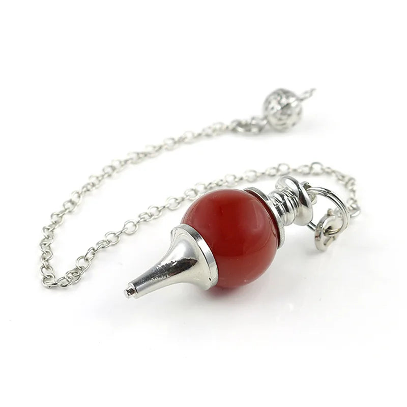 Chakra-Naturstein-Kristall-Pendel, echter runder Amethyst-Anhänger, abnehmbares Pendulo zum Wünschelfen, Dinvination, Heilquarz X013