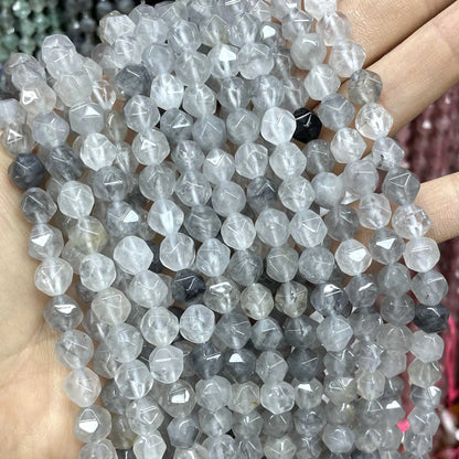 6 8 10 MM Natürliche Facettierte Stein Achate Rhodolite Quarz Jade Spacer Perlen Diy Handgemachte Armband Für Schmuck Machen zubehör