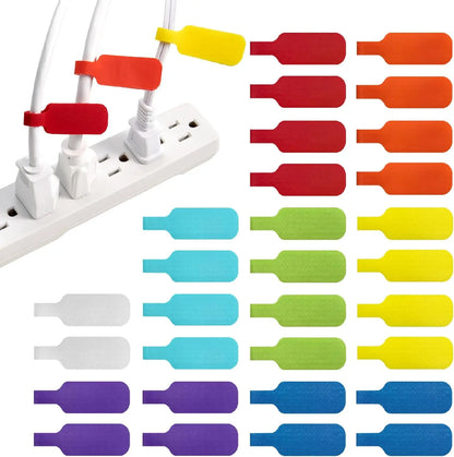 10–100 Stück wiederverwendbare, wasserdichte Kabeletiketten, farbcodierte Organizer-Gurte, Datenkabel, Ladegerätkabel, Management, Zuhause, Büro, Reisen