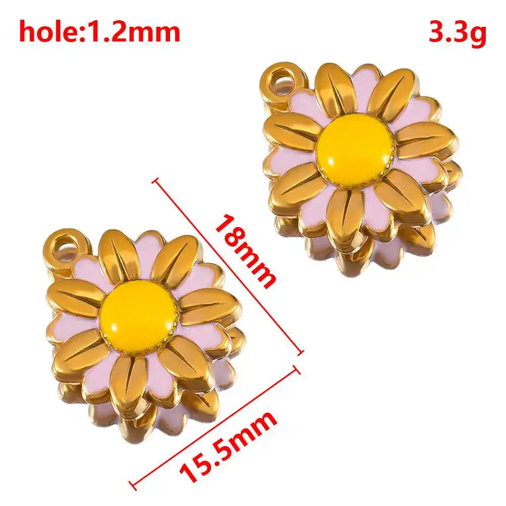 2 Stück 5 Stück Edelstahl Blume Schmetterling Liebe Herz Schleife Anhänger für DIY Halskette Ohrring Geschenk Schmuckherstellung Zubehör