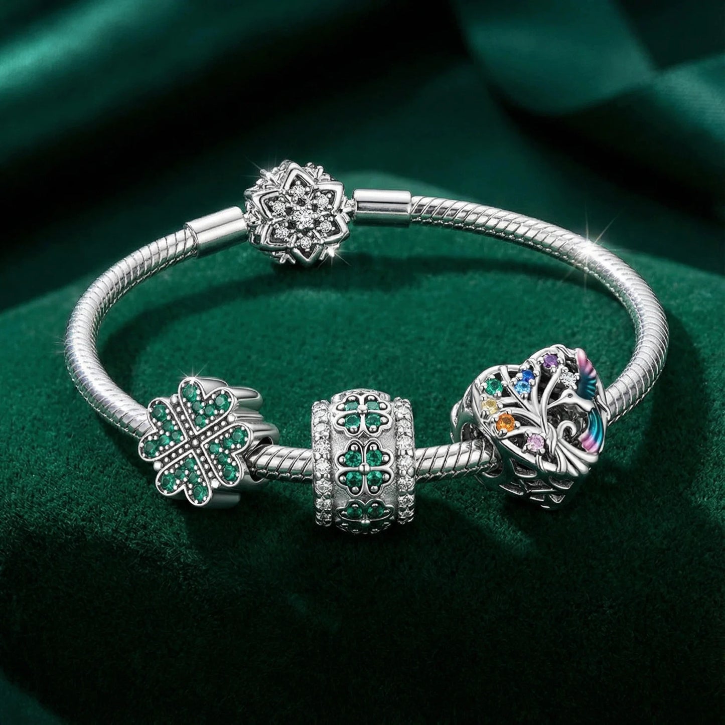 925 Sterling Silber Liebesbaum des Lebens Anhänger mit Zirkonia, passend für DIY Armband Halskette Geschenk für Sie, Colgante Plata