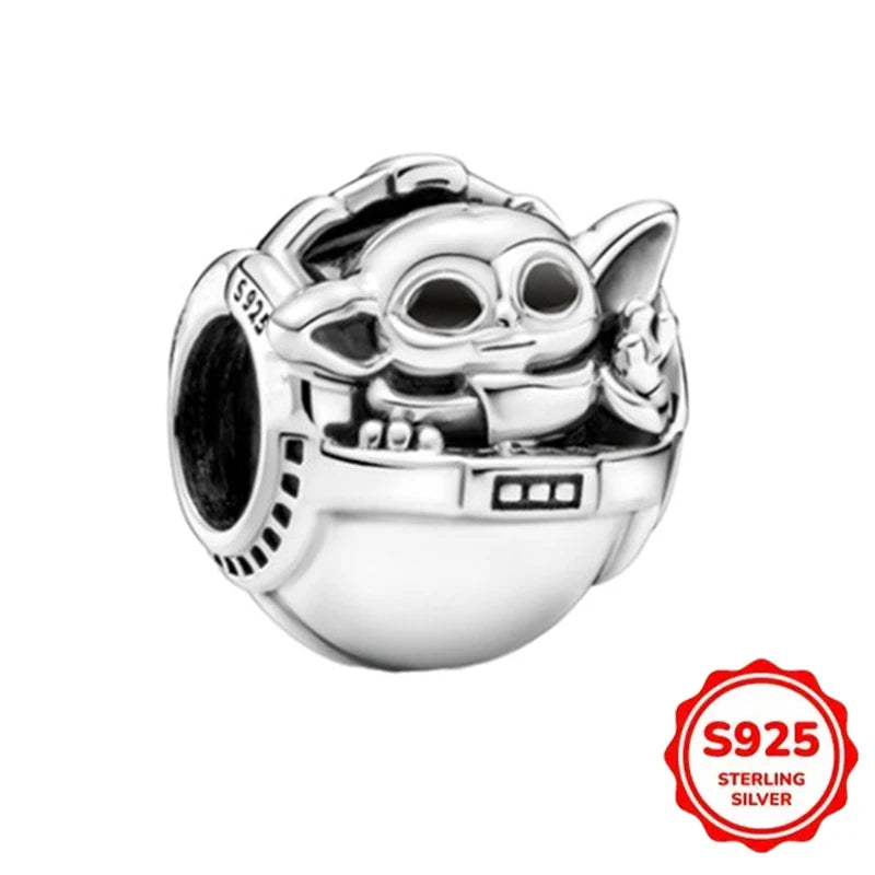 925 Sterling Silber Charms Heiße Star Wars Serie Mandalorianer Helm Anhänger Perlen Original Damen Armbänder DIY Schmuck Geschenke