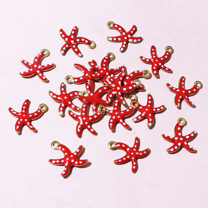 20 Stück 10,5x10mm Edelstahl Kleine Seestern Anhänger Emaille DIY Schmuck Herstellung Zubehör Zubehör Halskette Ohrringe