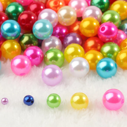4mm 6mm 8mm 10mm Runde Imitation Perle Perlen Bunte Lose Kunststoff Acryl Spacer Perlen Für schmuck Machen Diy Armband Halskette