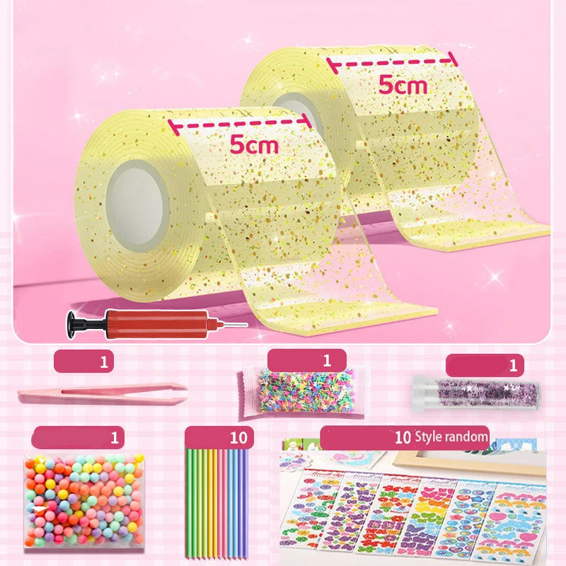 Nano Kleber DIY Blow Bubble Nano Tape Nano Kleber Doppelseitiges Klebeband Nano Tape Sticky Ball Tape DIY Handwerk Band Spielzeug Kinder