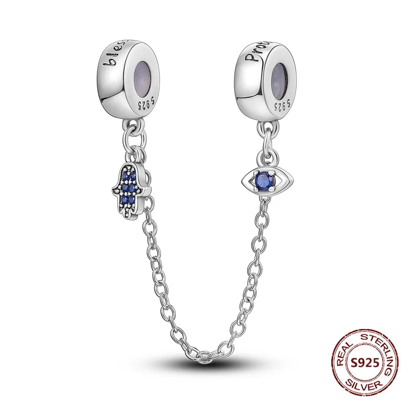 Sicherheitskette Libelle Schmetterling 925er Sterlingsilber Original Marienkäfer Kolibri Charm DIY Schmuckherstellung für Armband Armreif