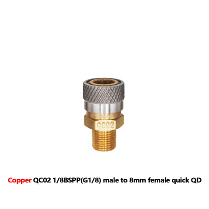 HPA GAS Foster Quick Disconnect AIR CO2 QC02 M10 NPT BSP G1/8" Füllnippel Stecker/Buchse Adapter Kopplerstecker 8mm