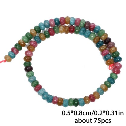 5x8mm Natürliche Abacus Rondelle Jade Quarz Perlen Stein Flache Runde DIY Charms Armbänder Lose Perlen Für Schmuck Machen liefert