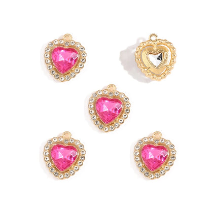 10 stücke Mehrfarbige Herz harz Kristall Strass Liebe Anhänger Dekoration Handwerk DIY Für Die Herstellung Von Ohrringe Halskette Schmuck W484