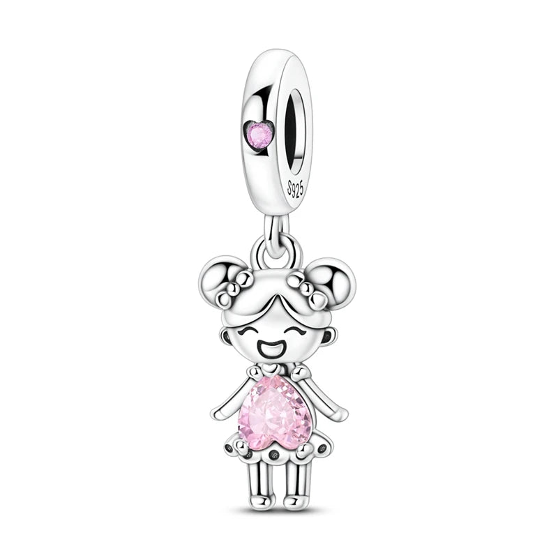 Neue Original 925 Silber Sterling Charms Perlen Anhänger Katze Hund Löwe Tiger Mädchen Junge Charms Fit Armband Frau Mode Schmuck Geschenk