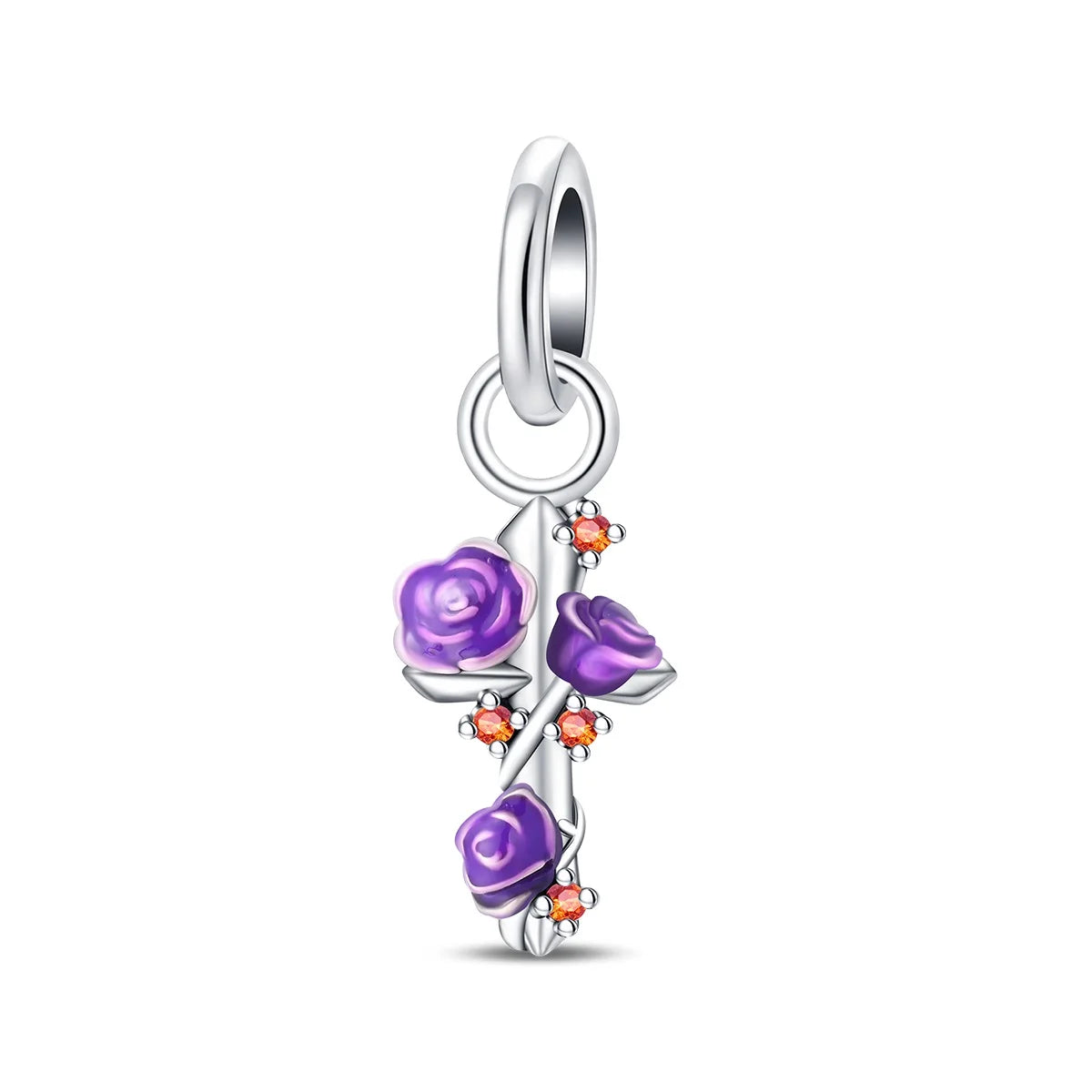 Lila Serie 925 Sterling Silber Maiglöckchen Rose Meerjungfrau Hexenhut Charm Passend für DIY Armband Halskette Charmante Geschenke