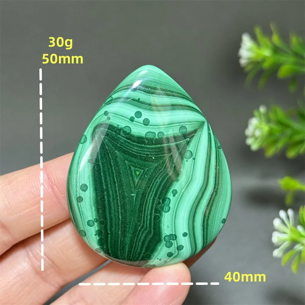 Natürlicher, hochwertiger Malachit in Tropfenform, zum Polieren, DIY, Quarz, Energietherapie, Meditation, Reiki, Hexerei, Heimdekoration, Geschenk
