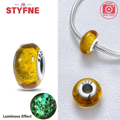 Echtes Sterlingsilber 925, Blumen-Charms, Glas, neue Original-Perle, bunt, Murano, passend für Original-Armbänder, DIY für Frauen, Schmuck, Geschenke