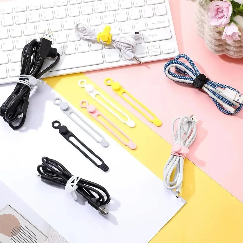 6–120 Stück wiederverwendbare Kabelbinder, flexible Kabel-Organizer-Gurte für Zuhause, Büro, Reisen und elektronische Geräte, Kabelmanagement