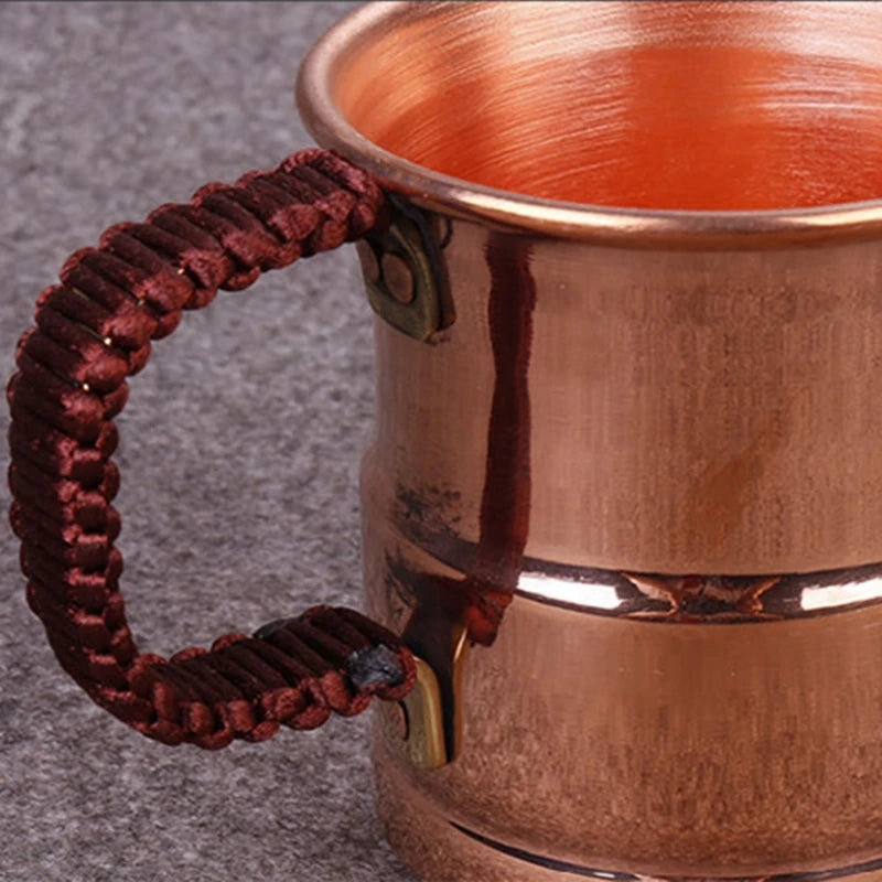 Handgefertigter Biermilchbecher aus reinem Kupfer mit Webgriff, verdickter Moskauer Wassermul, 400 ml, Frühstückstasse, Moskauer Trinkgeschirr, Geschirr