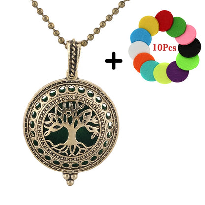 Beliebte Design Mode Aromatherapie Halskette Lotus Parfüm Medaillon Schmuck Ätherisches Öl Diffusor Anhänger Unisex Für Dropshipping