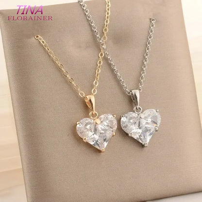 3PCS 14MM 14K Gold Farbe Messing mit Zirkon Herz Halskette Charms Anhänger Ohrringe Schmuck Machen Liefert Zubehör