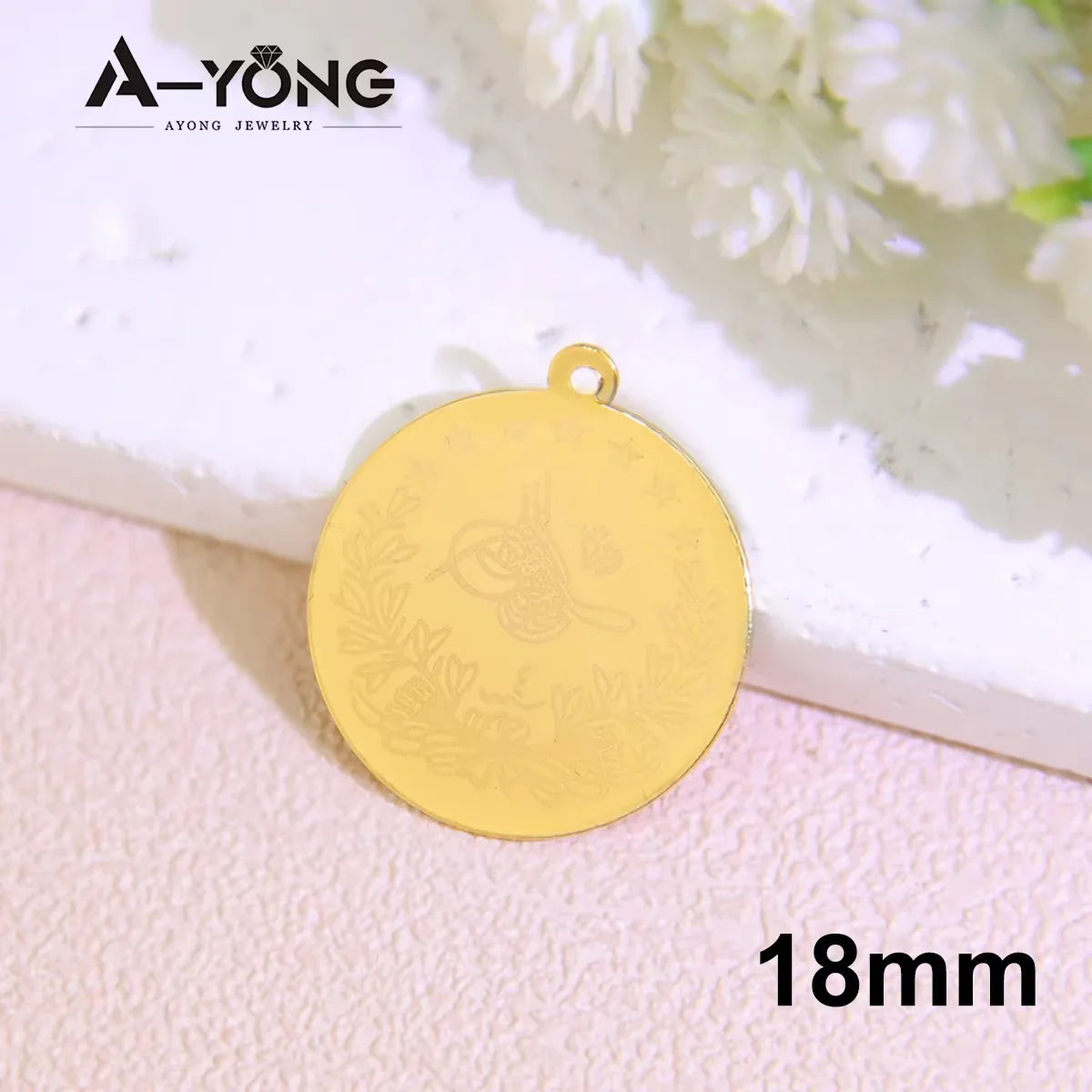 10 Stück vergoldete Münzen Anhänger 21 Karat Gold Farbe Türkische Lira Anpassen Halskette Armband Teile Dubai Islamischer Vintage-Schmuck