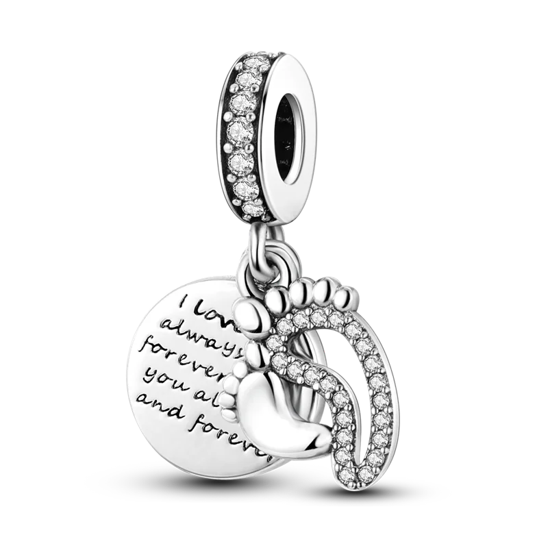 Charm-Perle aus 925er-Sterlingsilber, Mutter-Geschenk, Mutter, Liebe, glückliche Familie, baumelnd, passend für Original-Armreif, Halskette, DIY-Schmuck