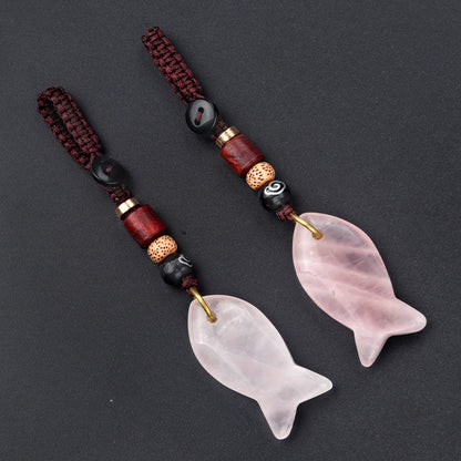 1 stücke natürliche Halbe del stein Tigerauge Stein gewebte kleine Fisch Auto Schlüssel bund Tasche Anhänger Schmuck Zubehör Geschenk
