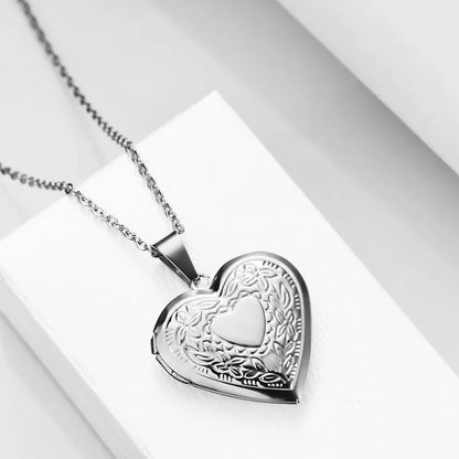 Vintage Edelstahl Offenes Herz Anhänger Halskette Für Frauen Und Mädchen Schmuck Zubehör Geschenk