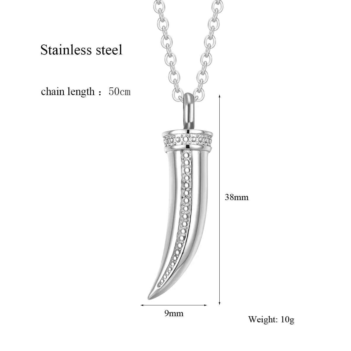 Persönlichkeit Edelstahl Wolf Zähne Feuerbestattung Urne Anhänger Halskette für Frauen Männer Andenken Memorial Asche Schmuck