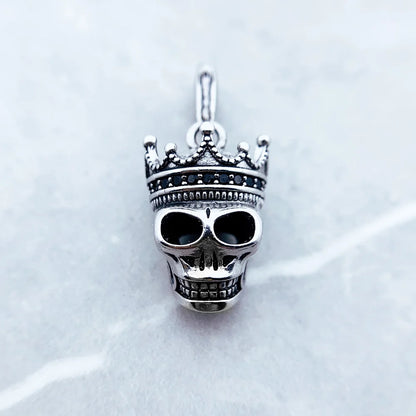 Schädel König Baumeln Charms,925 Sterling Splitter Europa Anhänger Neue DIY Mode Schmuck Für Frauen Männer