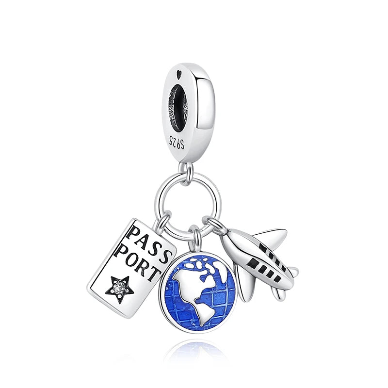 Original 100% 925 Sterling Silber Charm Bead Reise Taxi Motorrad Riesenrad Charms Fit Pandora Armbänder Frauen Diy Schmuck