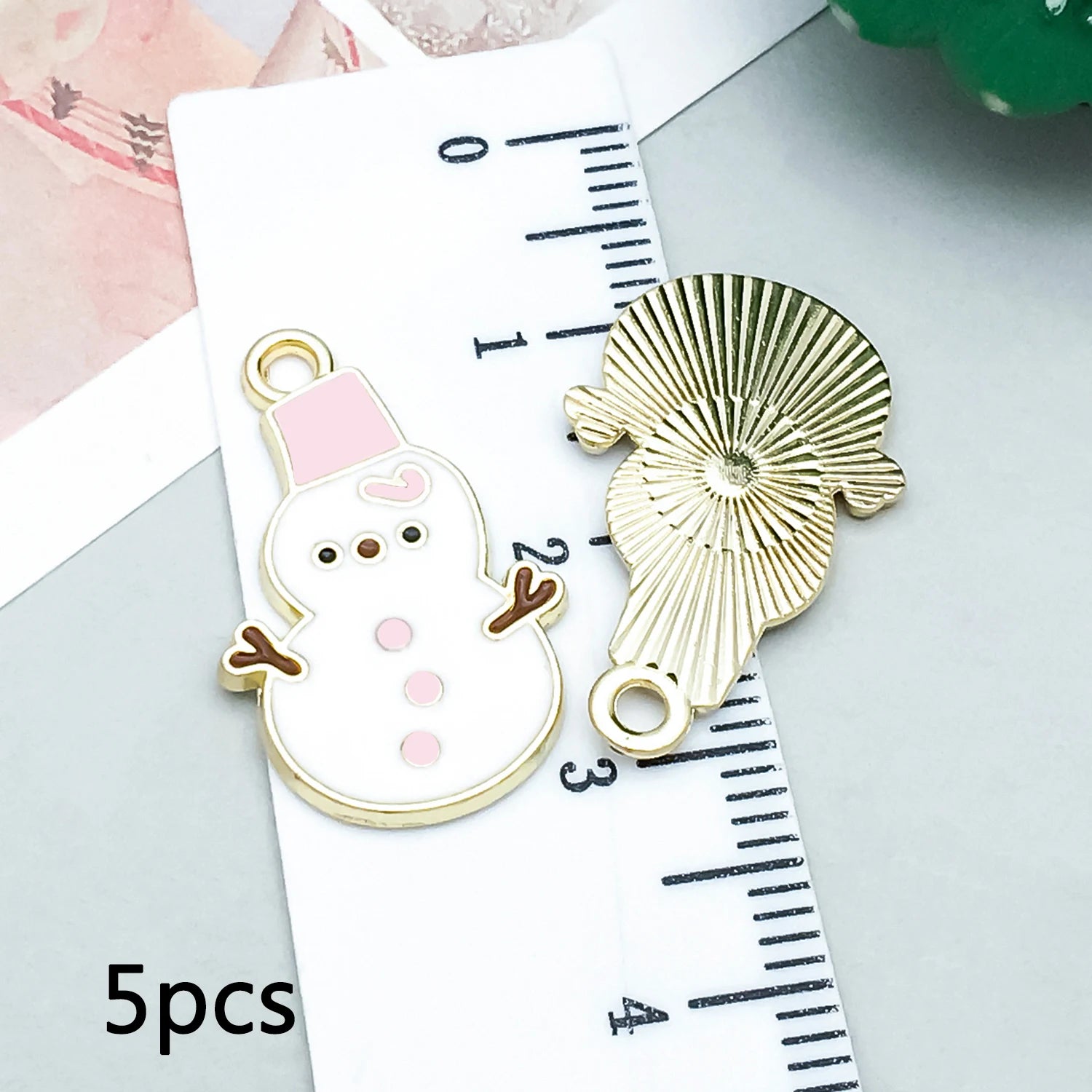 5/20 Stück Legierung Emaille Pulver weiß Weihnachten Anhänger Schmuck machen DIY Schlüsselanhänger Ohrringe Charms für Schmuck Armbänder Halskette