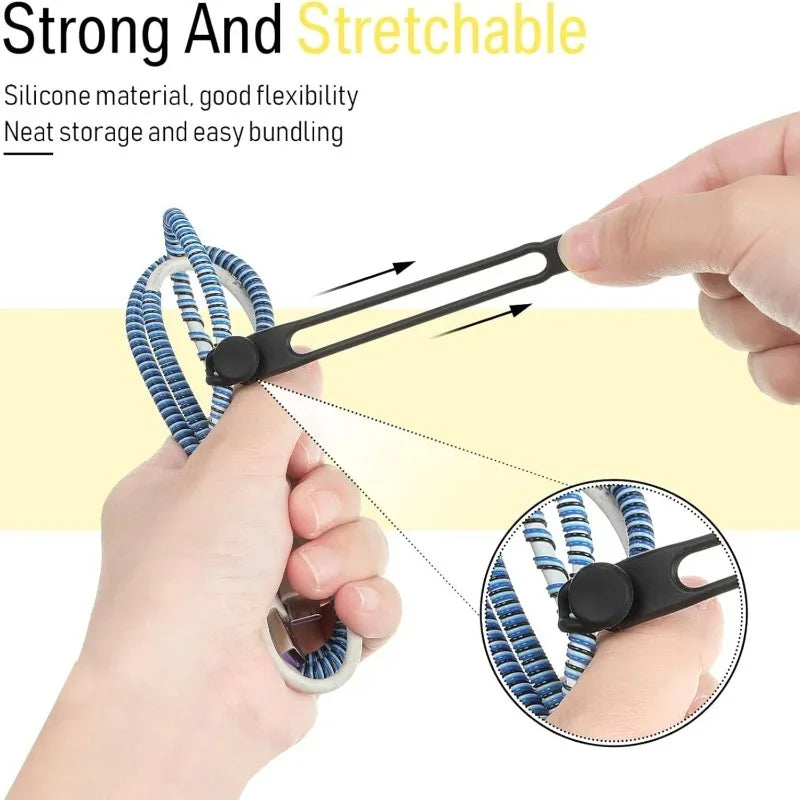 6–120 Stück wiederverwendbare Kabelbinder, flexible Kabel-Organizer-Gurte für Zuhause, Büro, Reisen und elektronische Geräte, Kabelmanagement