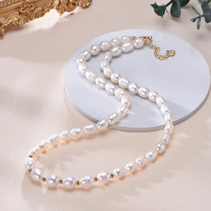 HENGSHENG 6–7 mm Reisform, Süßwasser, Weiß, Rosa, Lila, gemischte Farben, Perlenkette, 925er Sterlingsilber, Schmuck für Frauen und Mädchen
