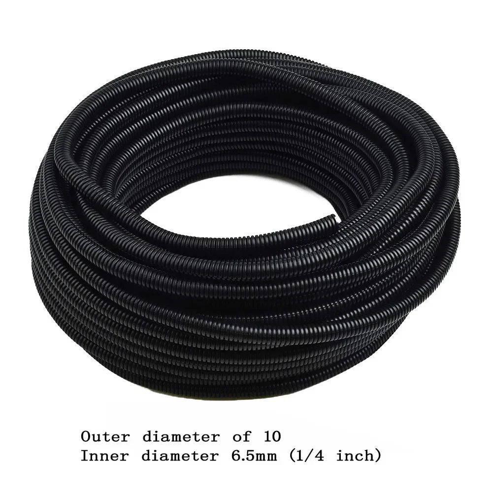 30 m Isolierung, Wellrohr, Rohr, Kabelbaumgehäuse, Kabelhülsen, 1/4 Zoll, 3/8 Zoll, schwarze geteilte Drahtleitung, Polyethylenschläuche