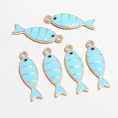 20 Stück 23x7mm Emaille Fisch Charms Anhänger DIY Schmuck Making Zubehör Erkenntnisse für Ohrringe Halskette Armbänder