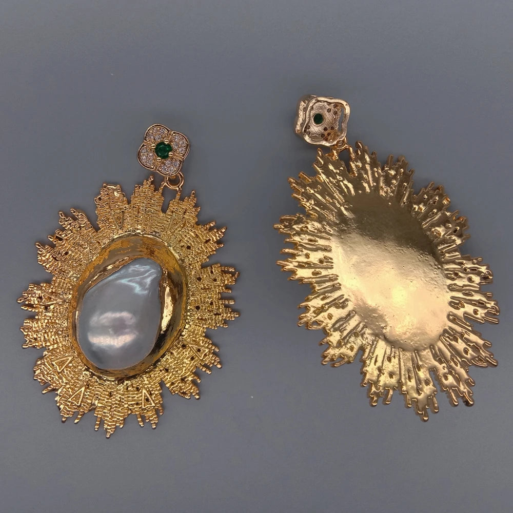 1 x weiße Süßwasser-Zuchtperle, vergoldeter Keshi-Anhänger für Halskette, Damenschmuck