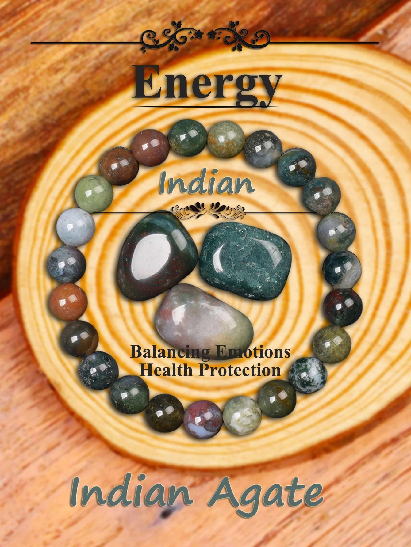 Natural African Bloodstone Beads Bracelet For Courage Protection Grounding Strength Energy Healing & Good Luck Vitality Jewelry